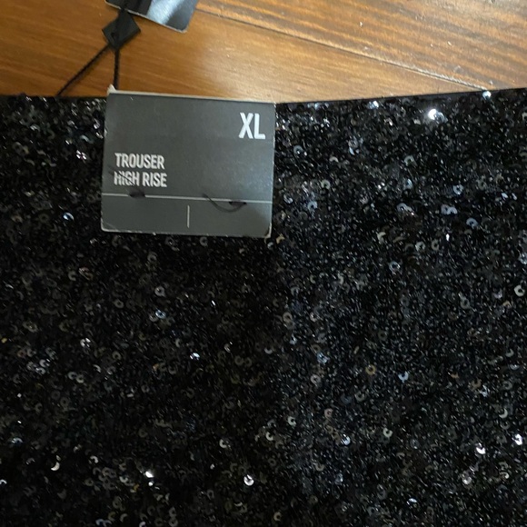 Express Ladies Black Sequin Trouser Pants NWT Size XL - Picture 5 of 5